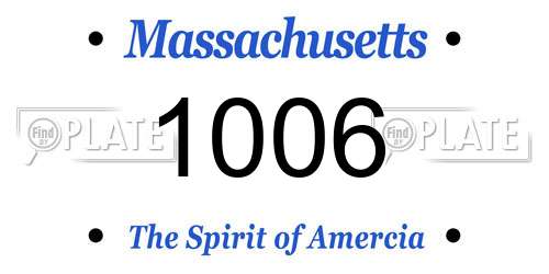 1006 Massachusetts License Plate