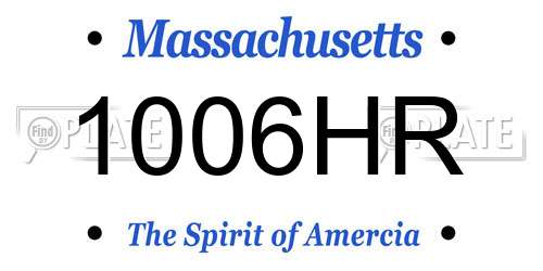 1006HR Massachusetts License Plate