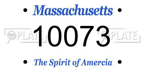 10073 Massachusetts License Plate