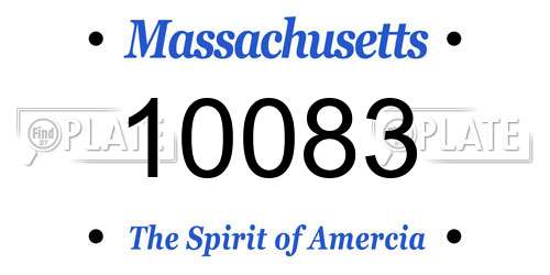 10083 Massachusetts License Plate