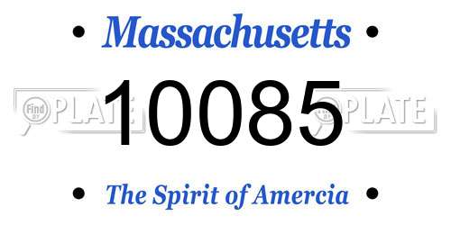 10085 Massachusetts License Plate