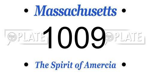 1009 Massachusetts License Plate