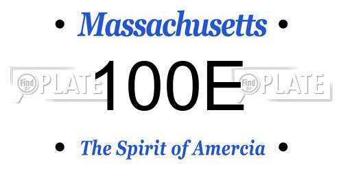 100E Massachusetts License Plate