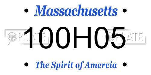 100H05 Massachusetts License Plate
