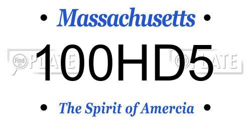 100HD5 Massachusetts License Plate