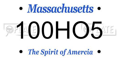 100HO5 Massachusetts License Plate