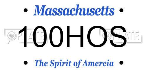 100HOS Massachusetts License Plate