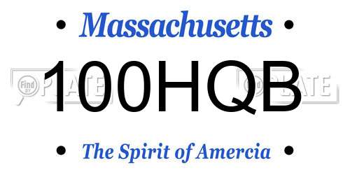 100HQB Massachusetts License Plate