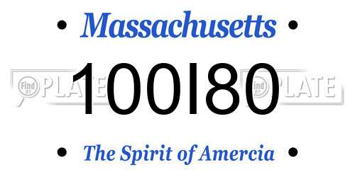 100I80 Massachusetts License Plate