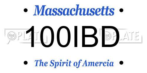 100IBD Massachusetts License Plate