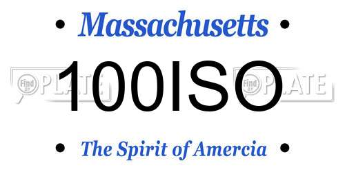 100ISO Massachusetts License Plate