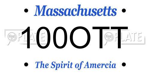 100OTT Massachusetts License Plate