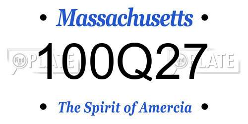 100Q27 Massachusetts License Plate
