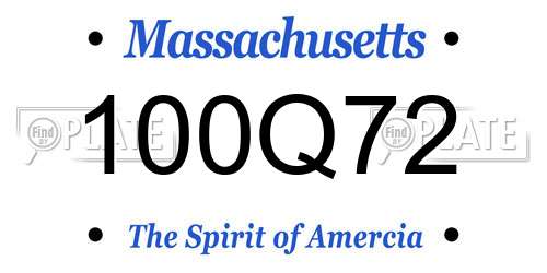 100Q72 Massachusetts License Plate