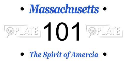 101 Massachusetts License Plate
