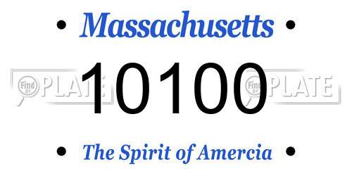 10100 Massachusetts License Plate