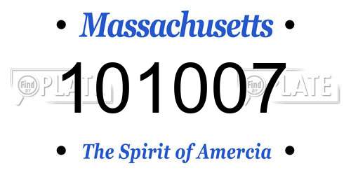 101007 Massachusetts License Plate