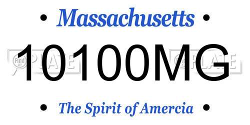 10100MG Massachusetts License Plate
