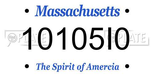 10105I0 Massachusetts License Plate
