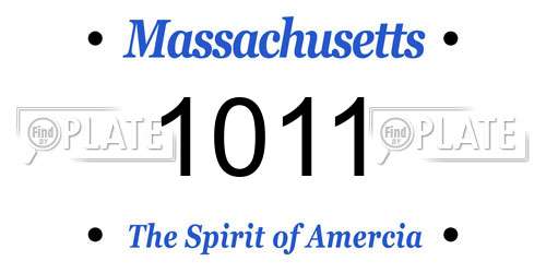 1011 Massachusetts License Plate