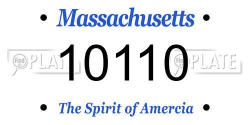 10110 Massachusetts License Plate