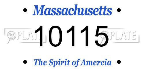 10115 Massachusetts License Plate