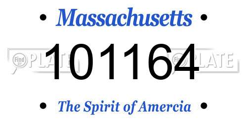 101164 Massachusetts License Plate