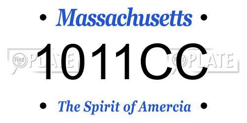 1011CC Massachusetts License Plate