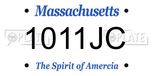 1011JC Massachusetts License Plate
