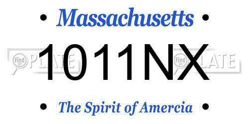 1011NX Massachusetts License Plate