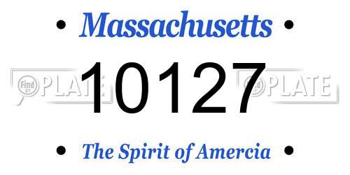 10127 Massachusetts License Plate