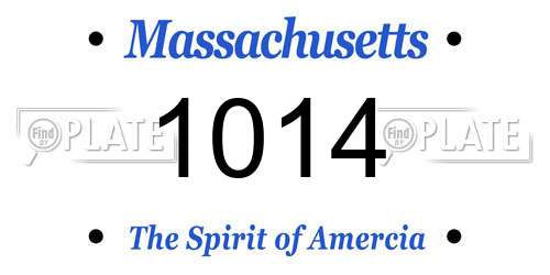 1014 Massachusetts License Plate