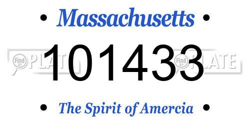 101433 Massachusetts License Plate
