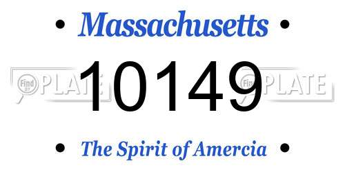 10149 Massachusetts License Plate
