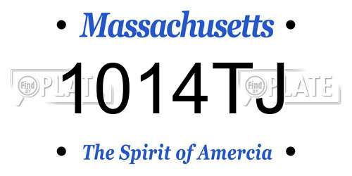 1014TJ Massachusetts License Plate