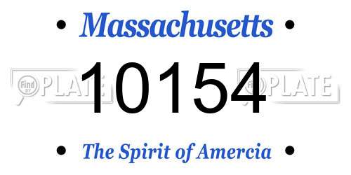10154 Massachusetts License Plate