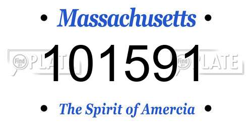 101591 Massachusetts License Plate