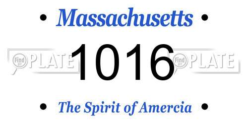 1016 Massachusetts License Plate