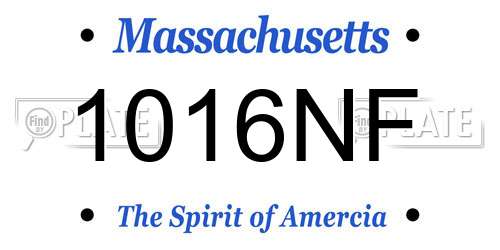 1016NF Massachusetts License Plate
