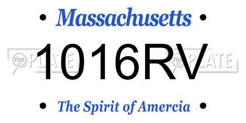 1016RV Massachusetts License Plate