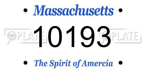 10193 Massachusetts License Plate
