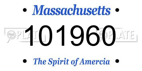 101960 Massachusetts License Plate