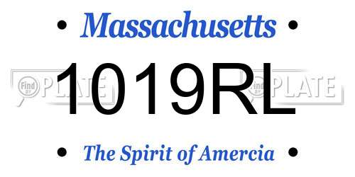 1019RL Massachusetts License Plate