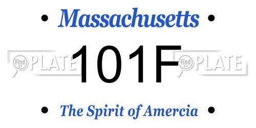 101F Massachusetts License Plate