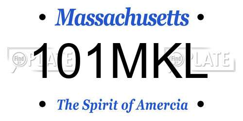 101MKL Massachusetts License Plate
