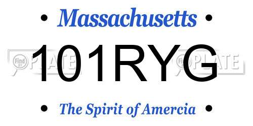 101RYG Massachusetts License Plate