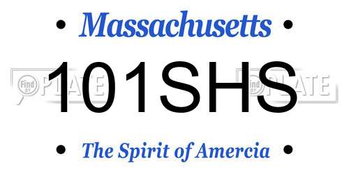 101SHS Massachusetts License Plate