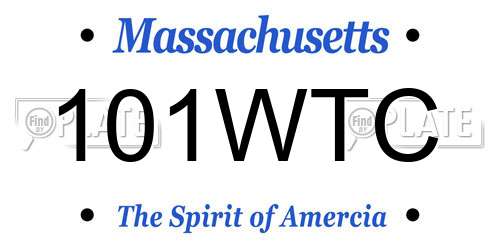 101WTC Massachusetts License Plate