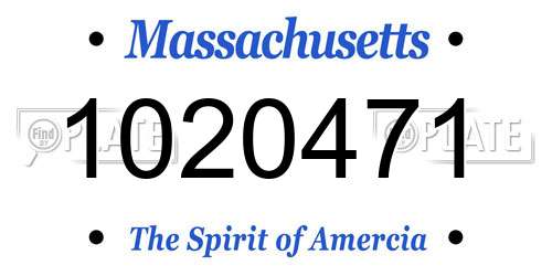 1020471 Massachusetts License Plate