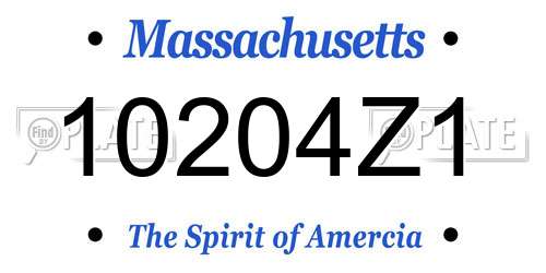 10204Z1 Massachusetts License Plate